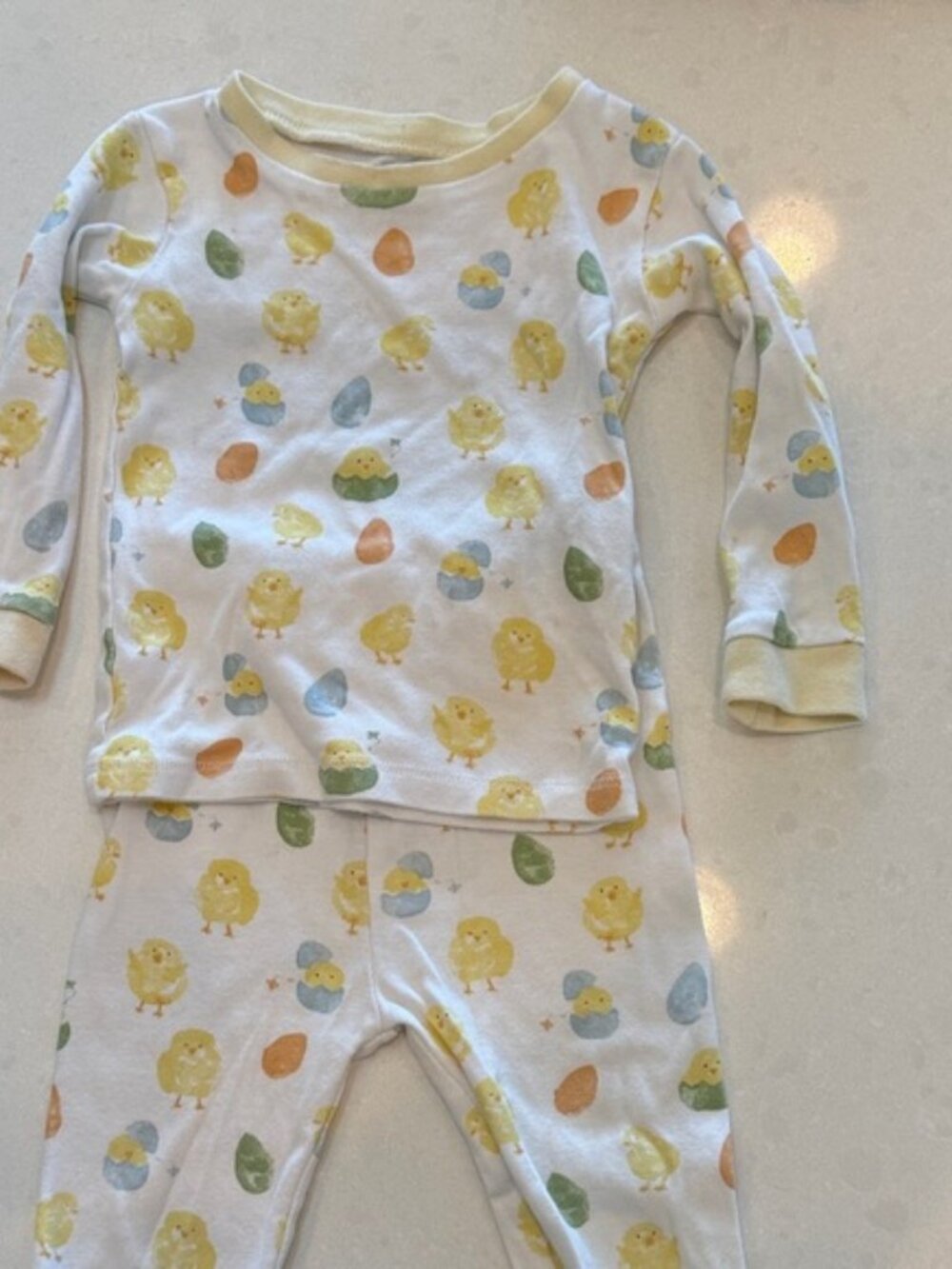 Kids Pajamas with Chick Print - Multicolor